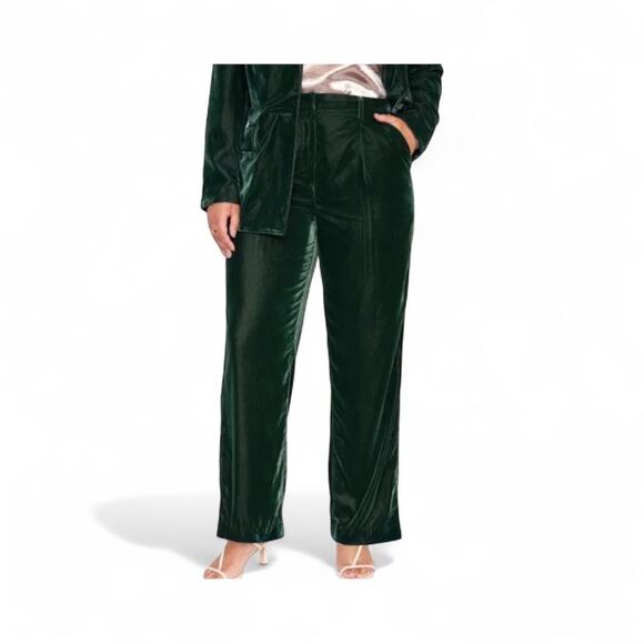 Old Navy Women's High Waisted Taylor Trousers Velvet Green Size XL - Picture 1 of 10